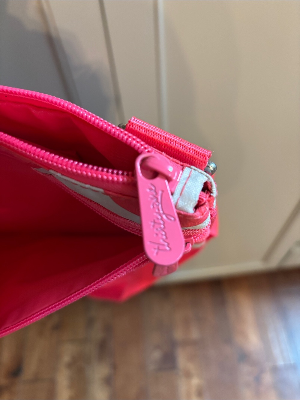 Thirty One Pink Polka Dot Crossbody Convertible Bag - Picture 5 of 6